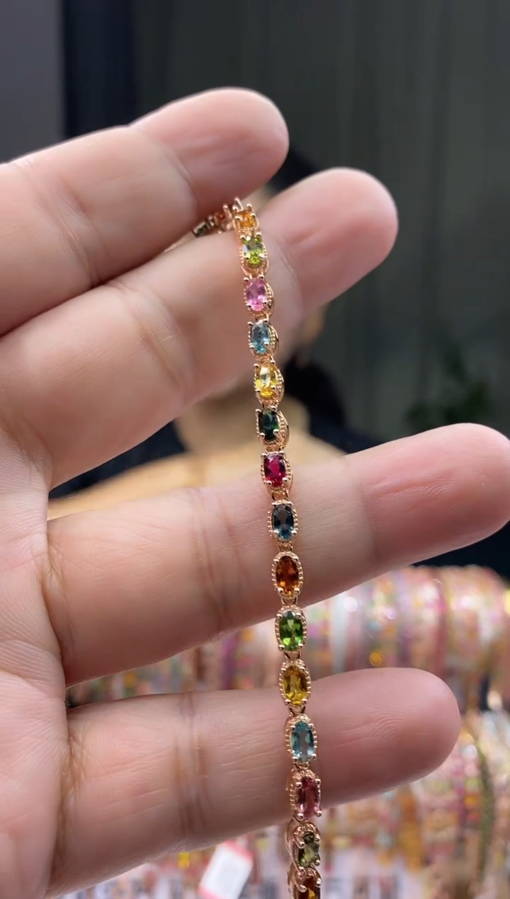 【闪购商品】碧玺手链银S925镶嵌354354354354345