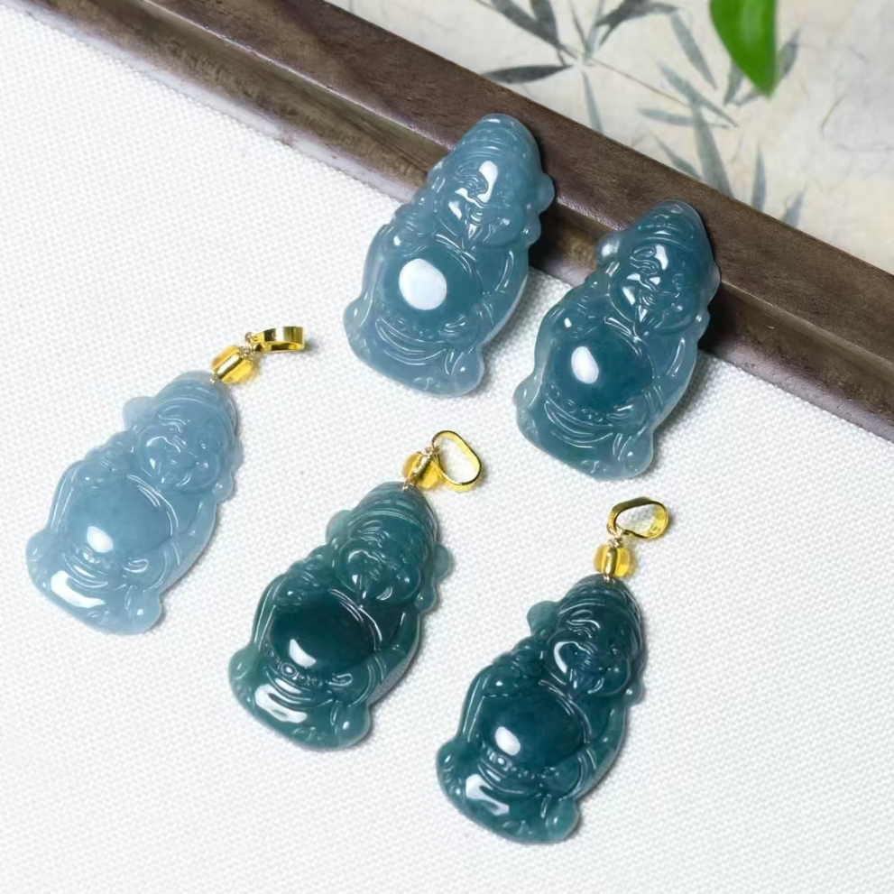 天然A货翡翠吊坠 财神