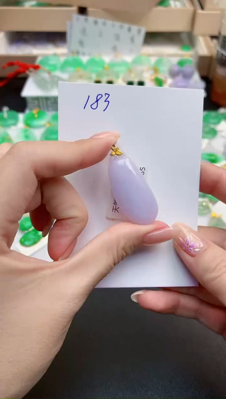 颈饰18K金镶嵌翡翠天然缅甸A货翡翠