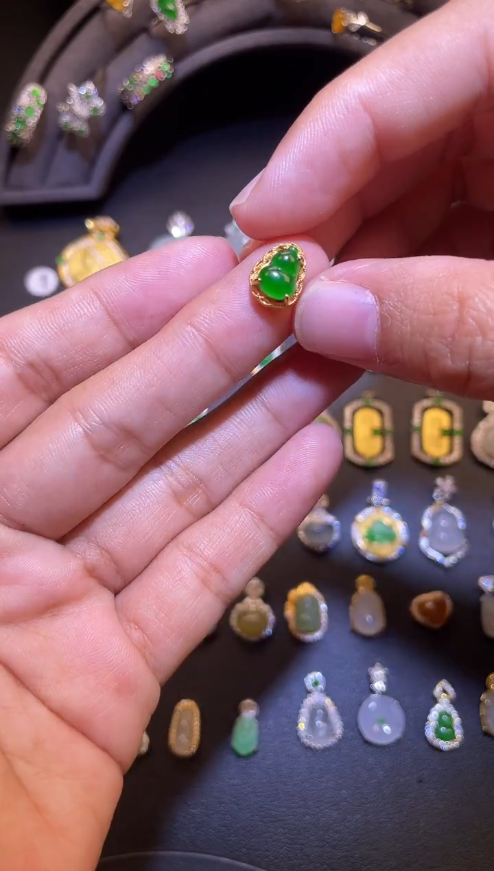 吊坠(不含链)银S925镶嵌翡翠1