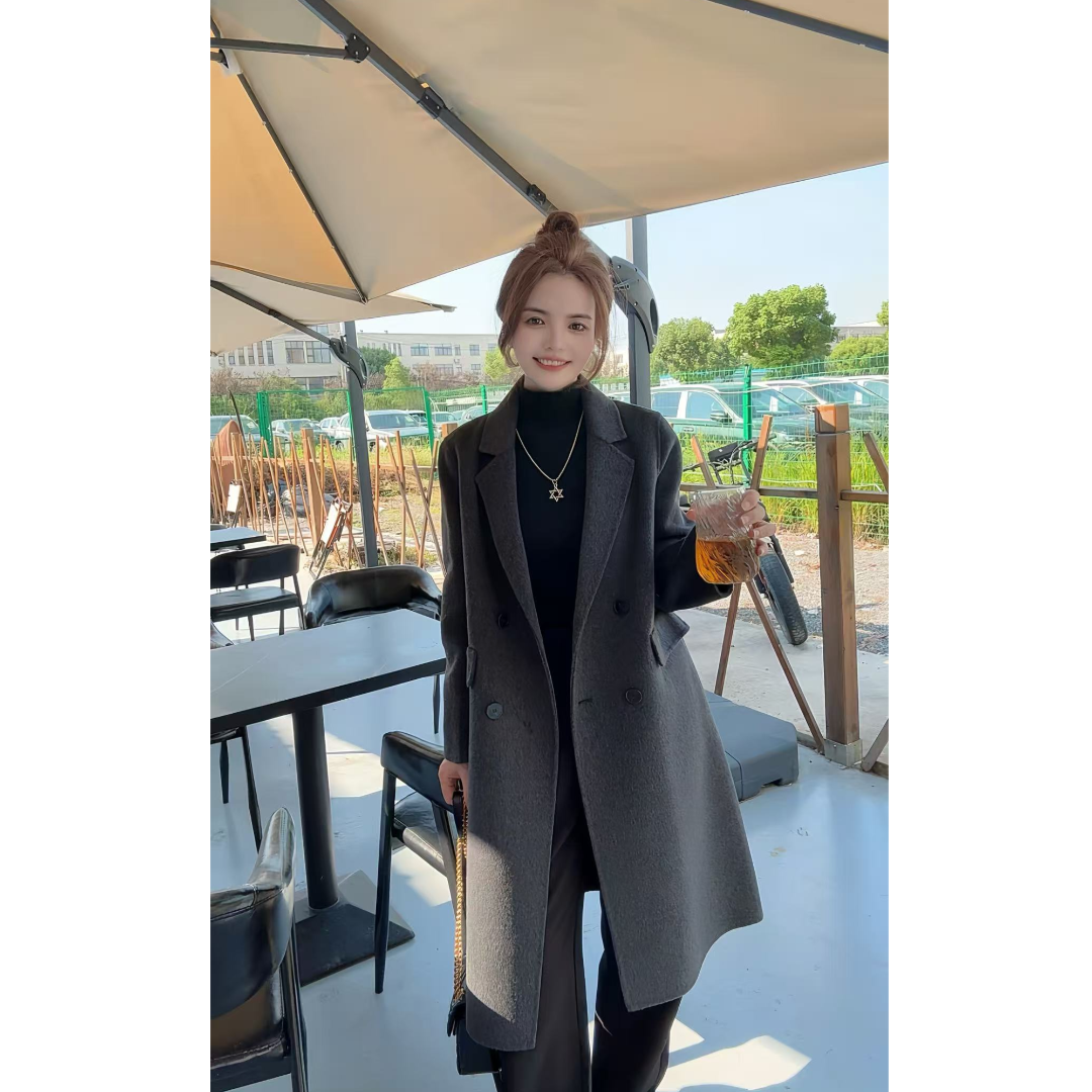 【山羊绒+天丝】③快衣布秋冬季显瘦气质保暖小个子双面羊绒大衣2501