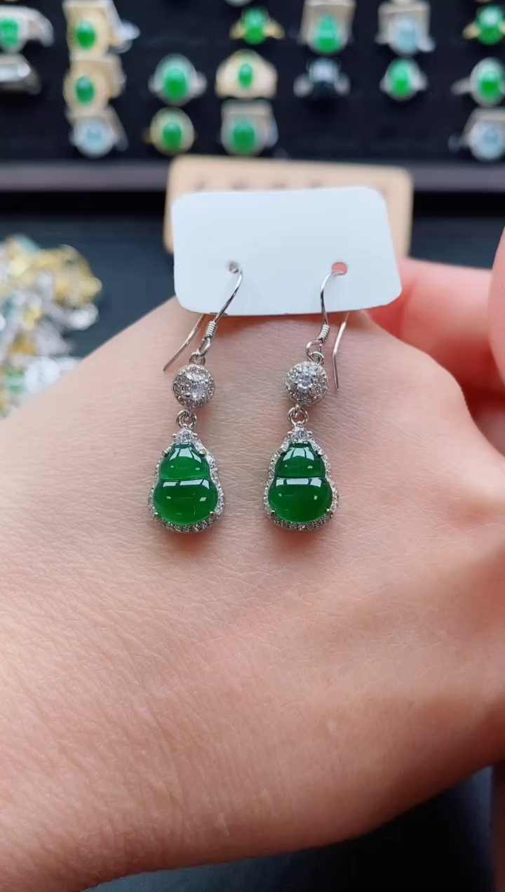 银S925镶嵌戒指翡翠1