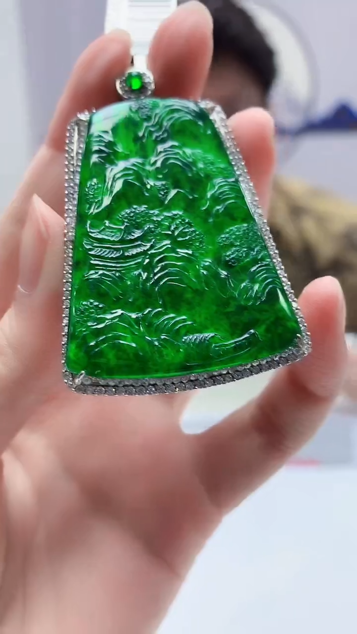 【闪购商品】定制翡翠未镶嵌4688zm-毛货山水396