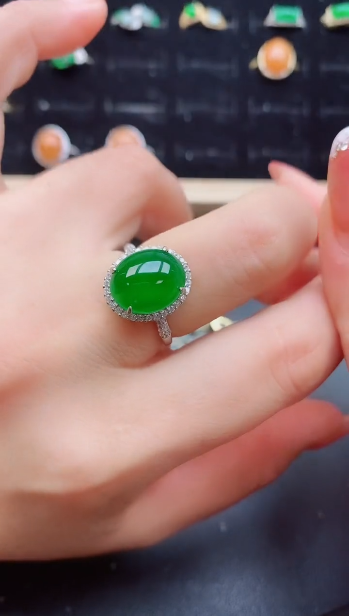 【闪购商品】翡翠戒指银S925镶嵌12121