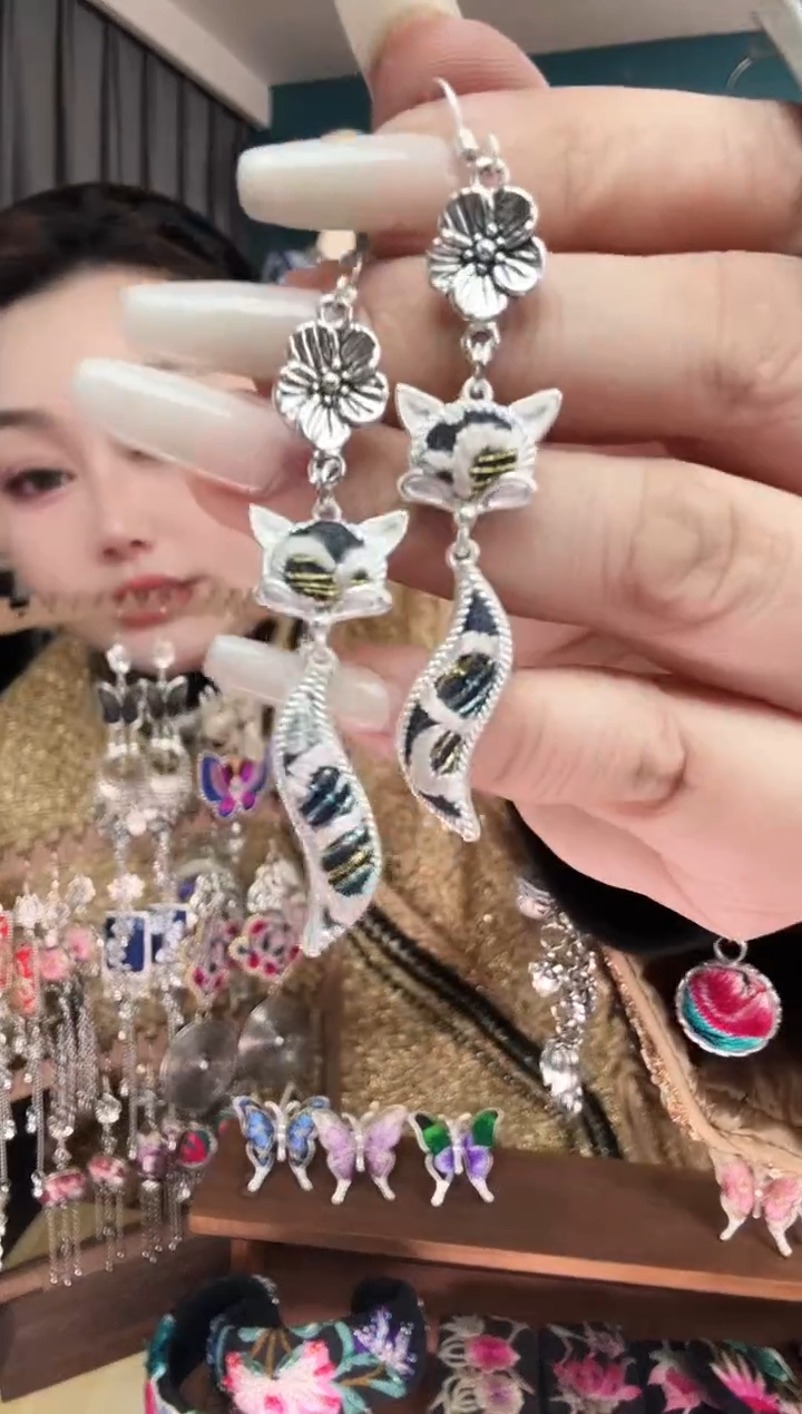 刺绣纯手工民族风刺绣耳环
