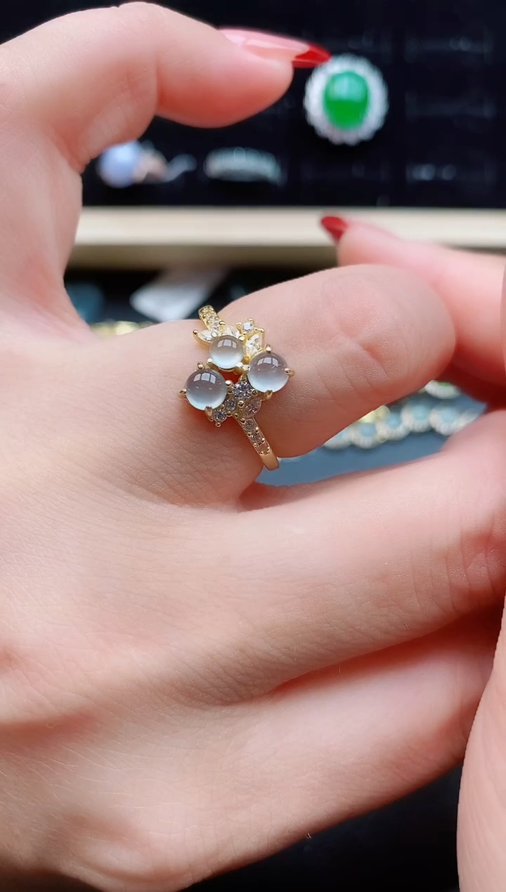 【闪购商品】翡翠戒指银S925镶嵌12112