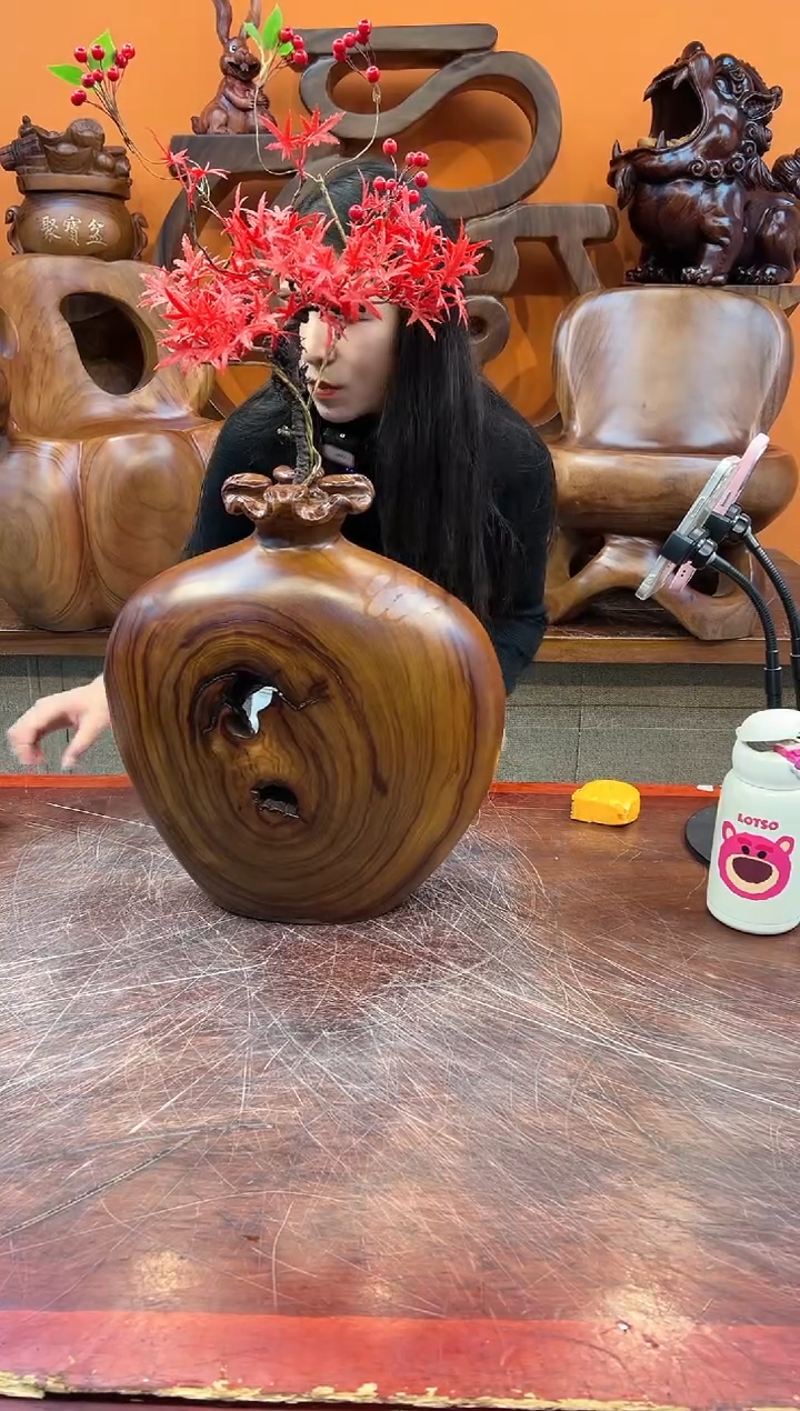 【闪购商品】稳定木实木创意花插