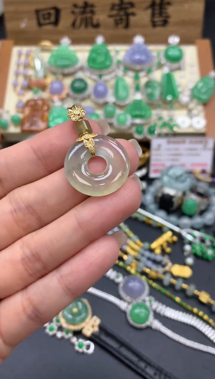 【闪购商品】翡翠颈饰18K金镶嵌48-中国好珍宝
