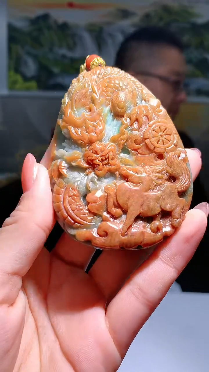 【闪购商品】定制翡翠未镶嵌1007hm-毛货挂件53