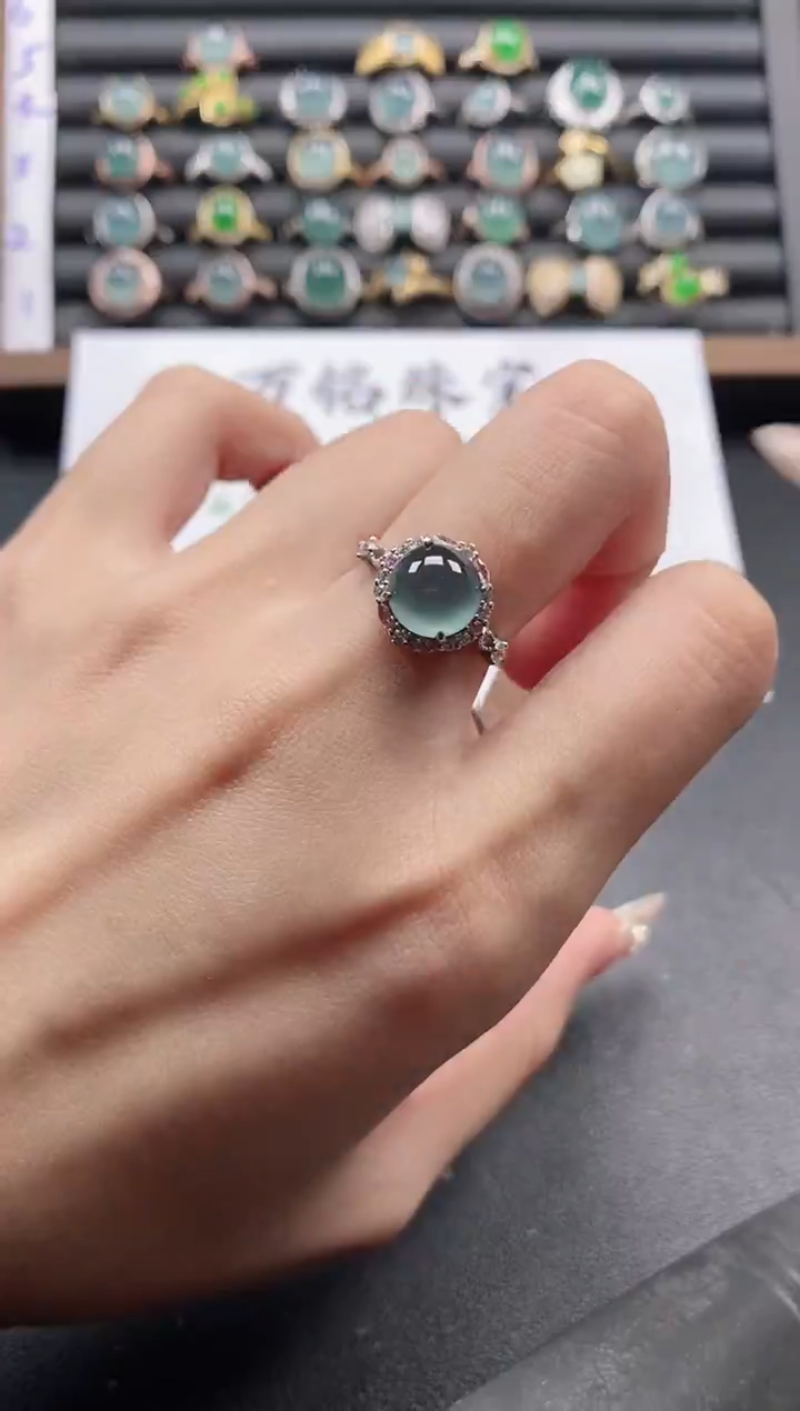 银S925镶嵌戒指翡翠51151