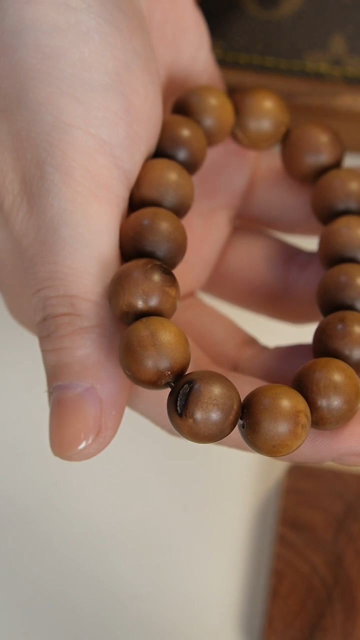 【闪购商品】檀香木手串/手链老山檀香1.5圆珠单圈瑕疵
