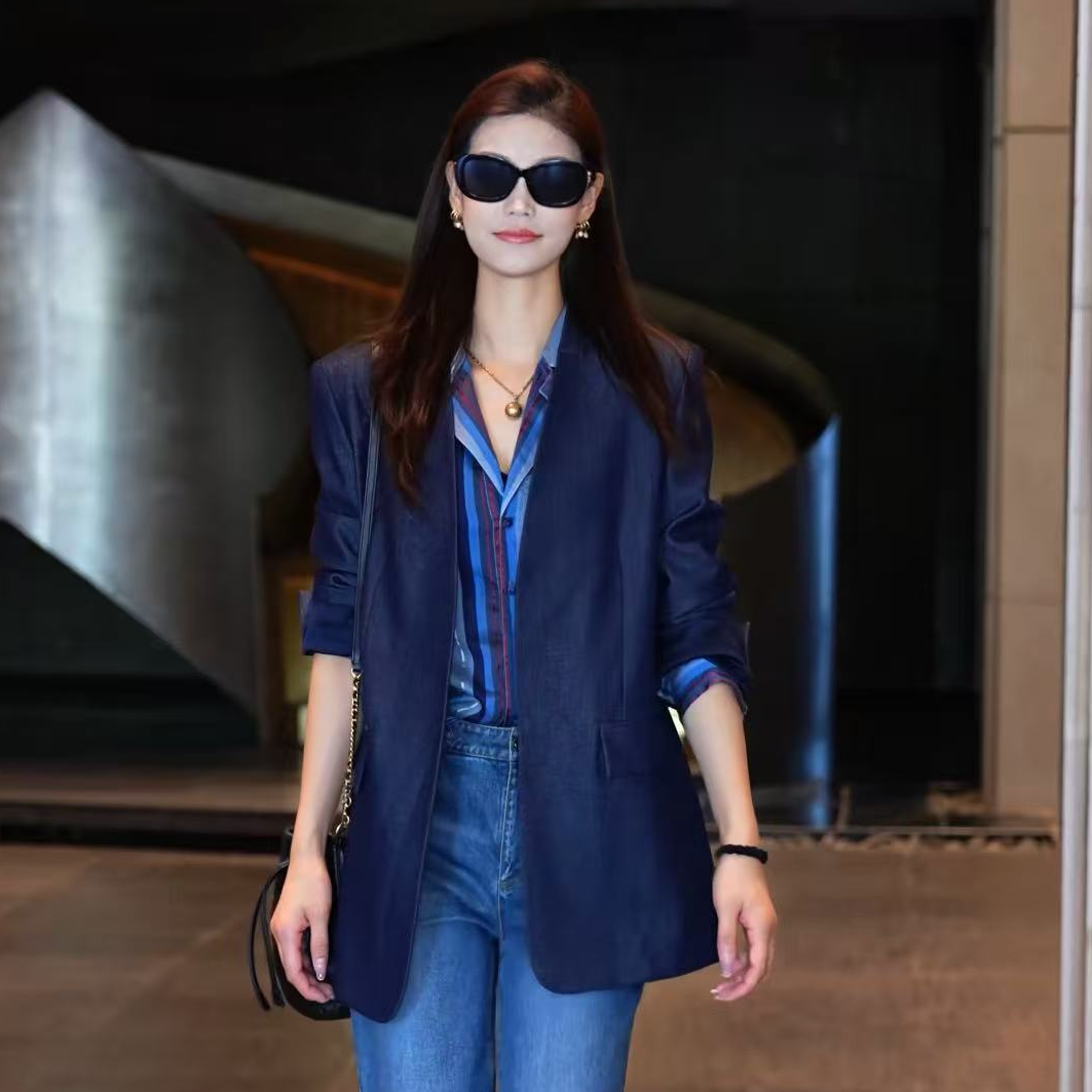 AMASS/阿玛施新款气质高智职场西装条纹简约时尚百搭西服女540064