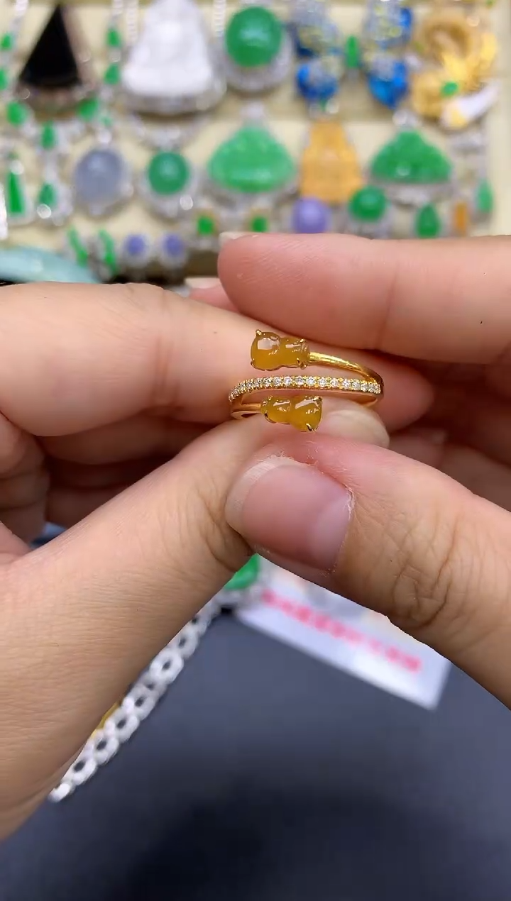 18K金镶嵌戒指翡翠218-中国好珍宝