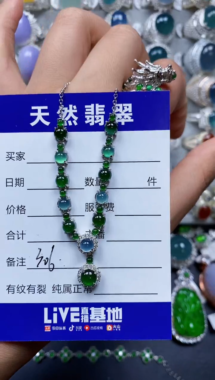 【闪购商品】翡翠颈饰银S925镶嵌0306