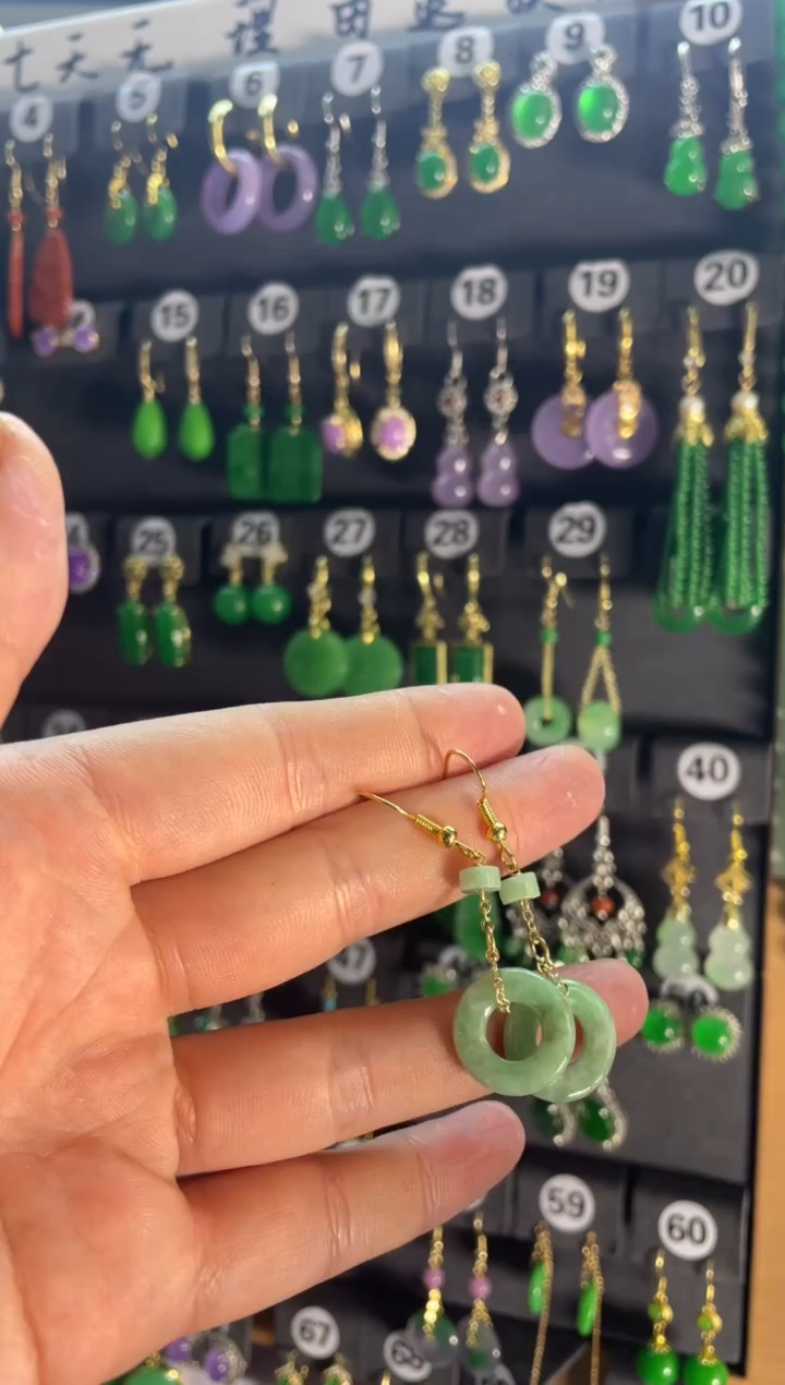 【闪购商品】翡翠耳饰银S925镶嵌422...