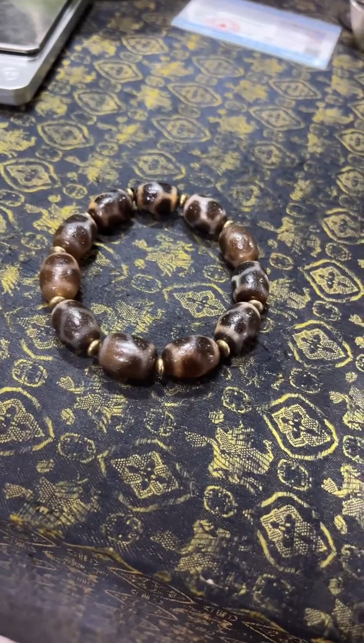 【闪购商品】玛瑙/玉髓颈饰未镶嵌F007龟背纹珠珠手串卡14