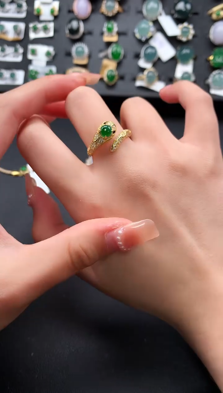 【闪购商品】翡翠戒指银S925镶嵌5231414