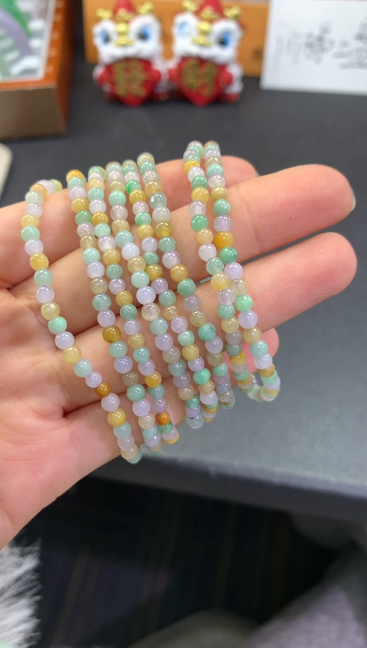【闪购商品】翡翠手串未镶嵌FC228 翡翠小米珠双彩手多样性发其一