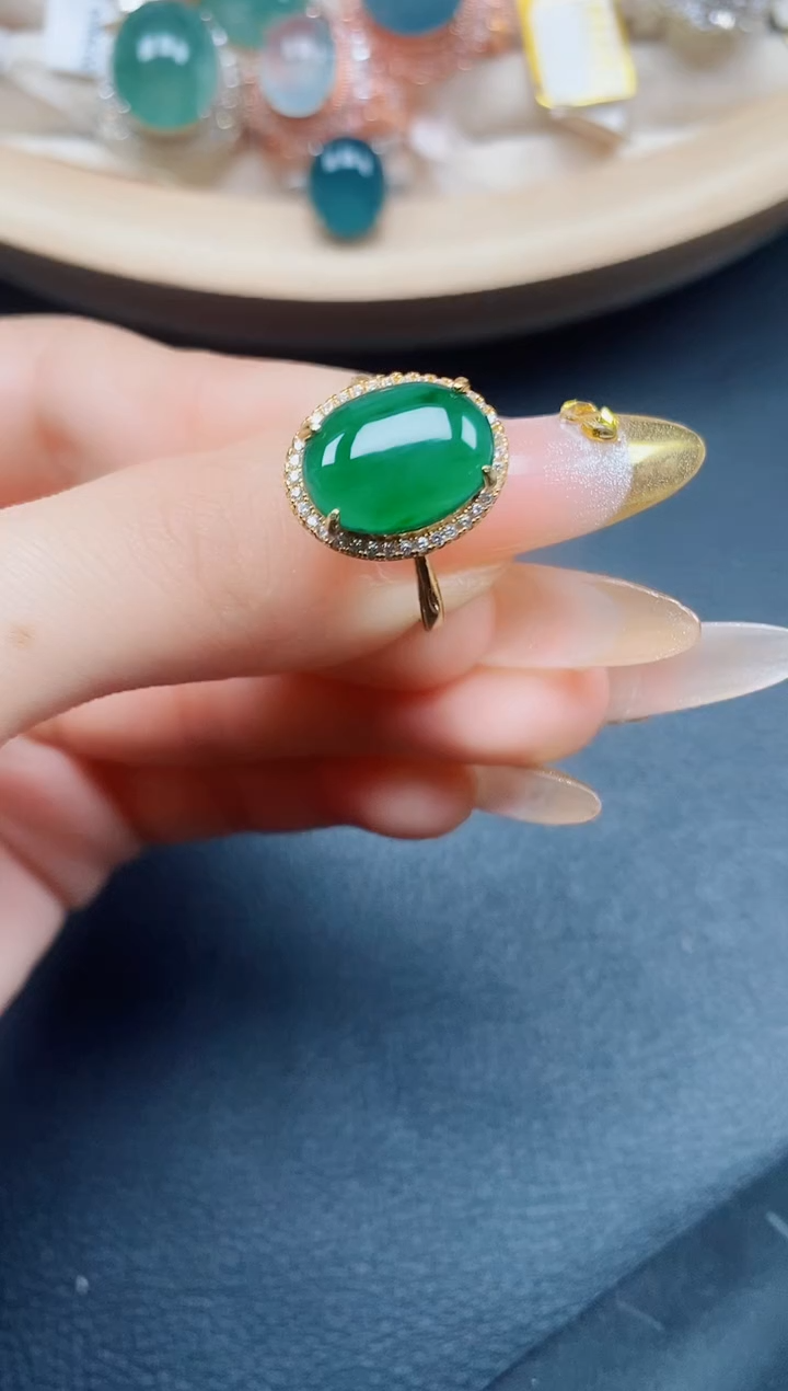 【闪购商品】翡翠戒指银S925镶嵌翡翠