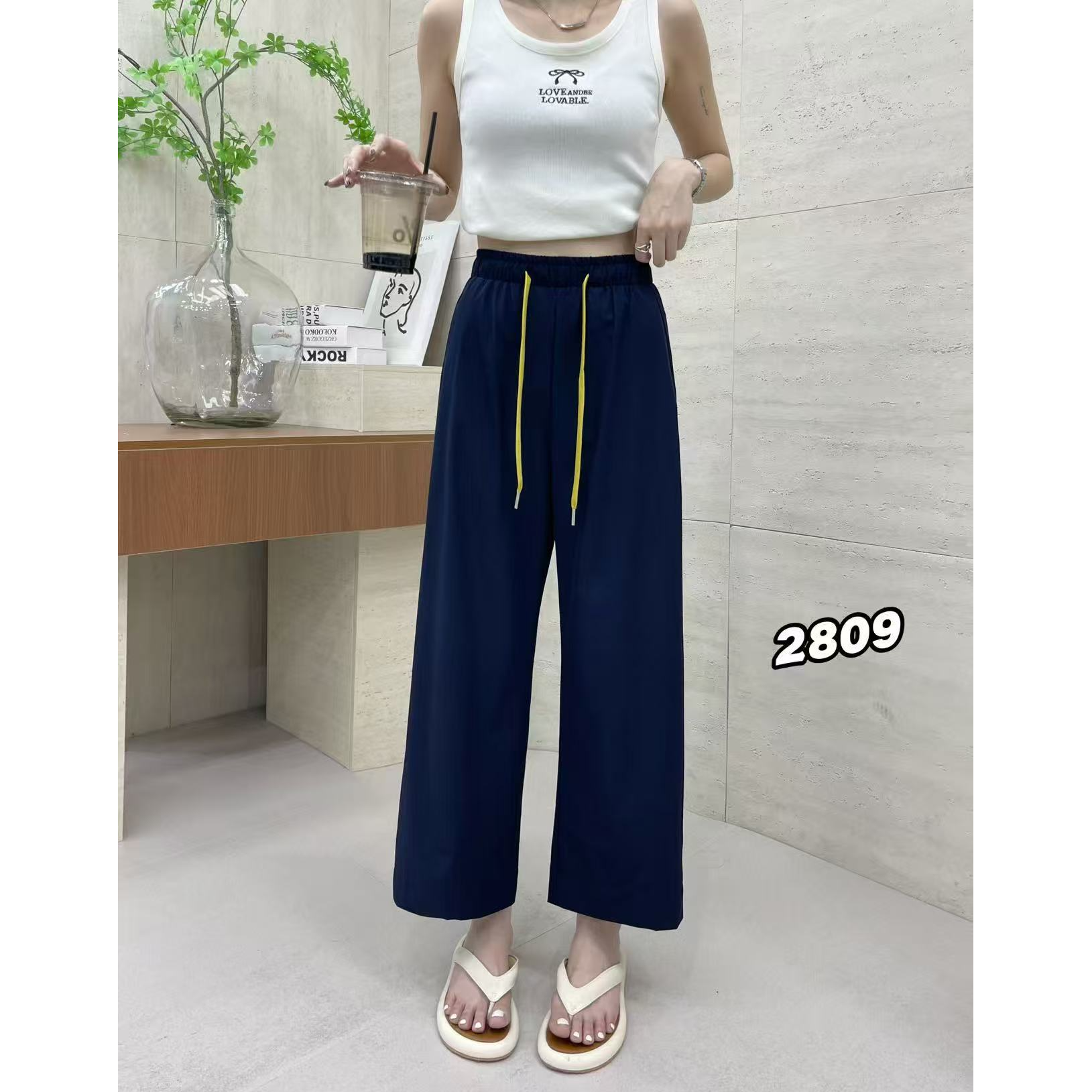 时尚夏款九分筒裤2809