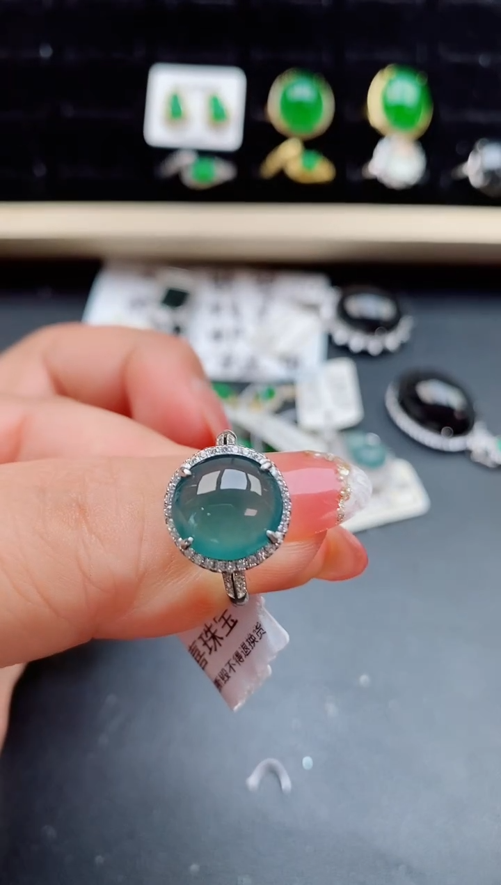 【闪购商品】翡翠戒指银S925镶嵌1221