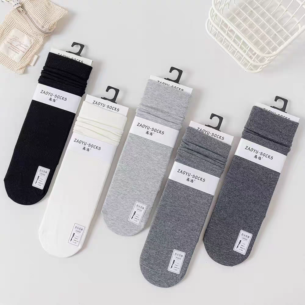 璇璇家纯色堆堆袜韩系百搭中筒棉袜透气ins潮秋冬季