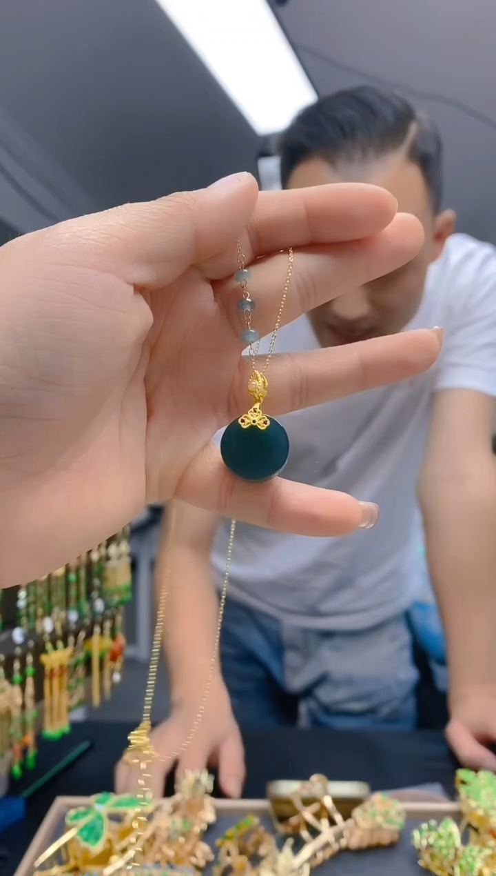 【闪购商品】翡翠耳饰合金158翡翠锁骨链