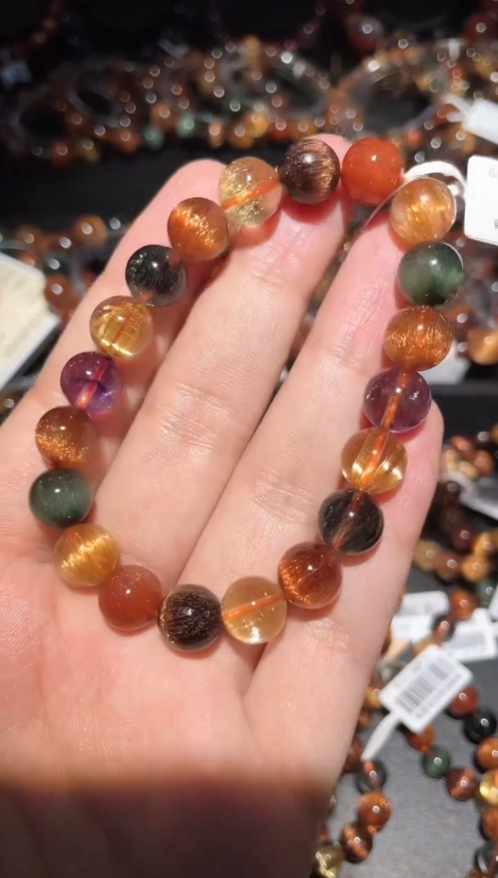 【闪购商品】水晶手链未镶嵌发晶多宝单圈A10（多样性发其一）