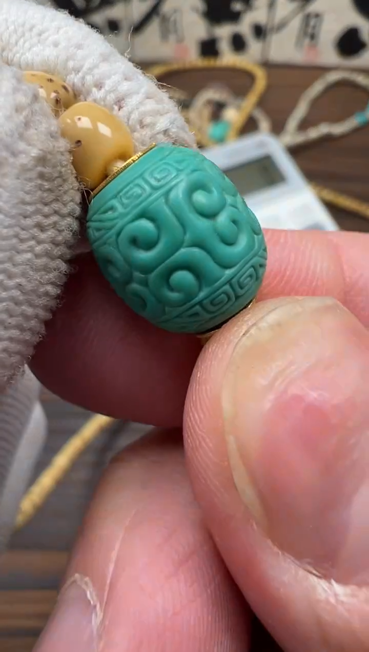 【闪购商品】绿松石1218K金镶嵌绿松石