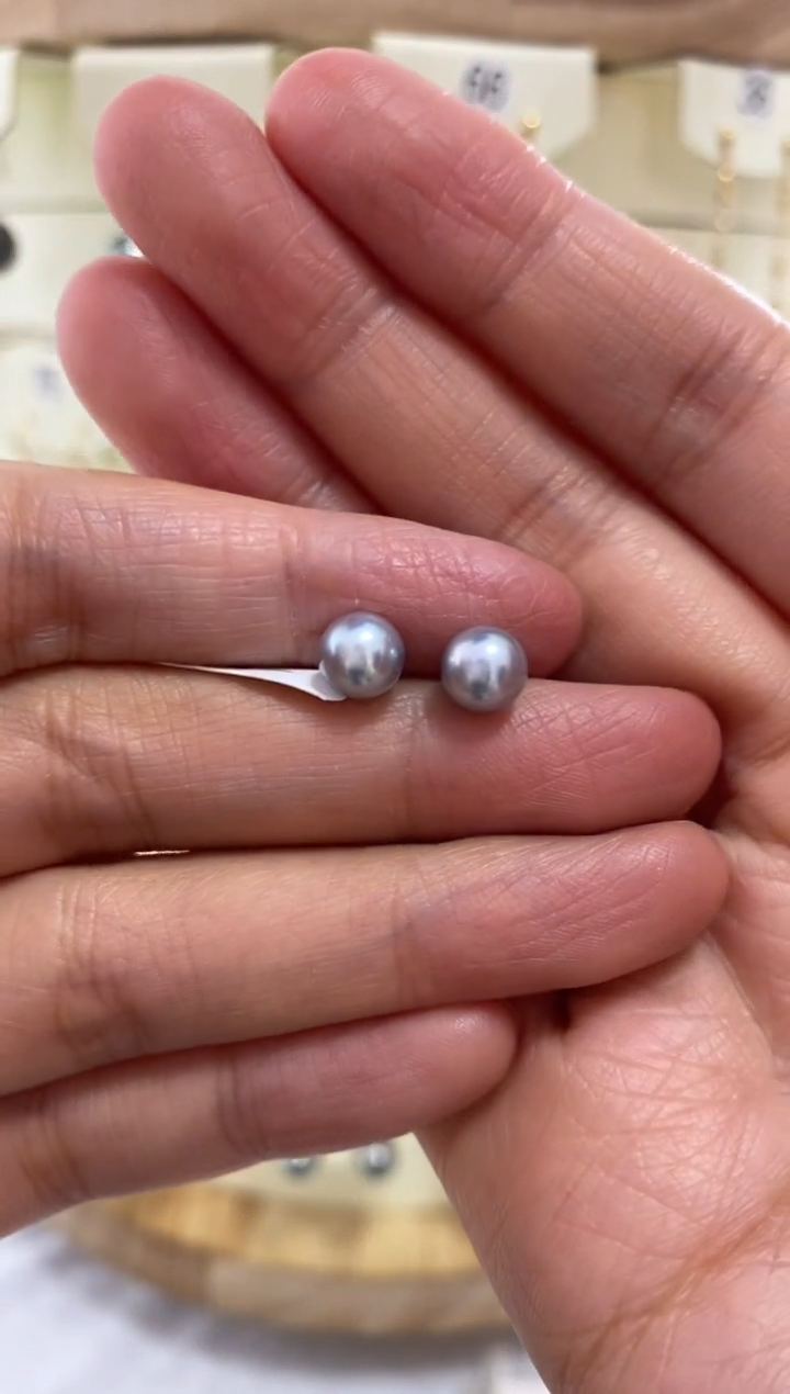【闪购商品】海水珍珠耳饰银S925镶嵌真多麻