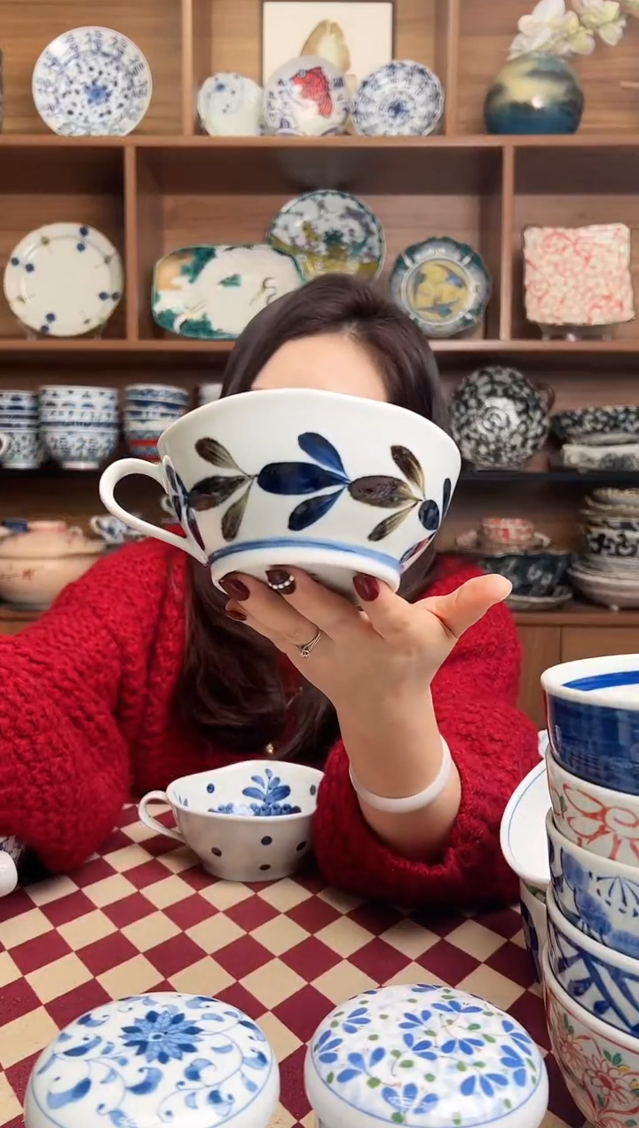 【闪购商品】瓷片波蔦手付碗350ml     