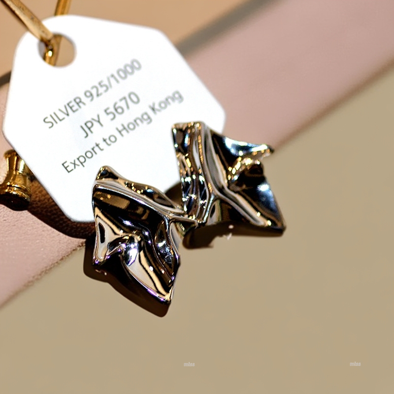 黄出门聚出门常时髦春会铜合金耳饰 通勤不规则春夏几何上班耳环