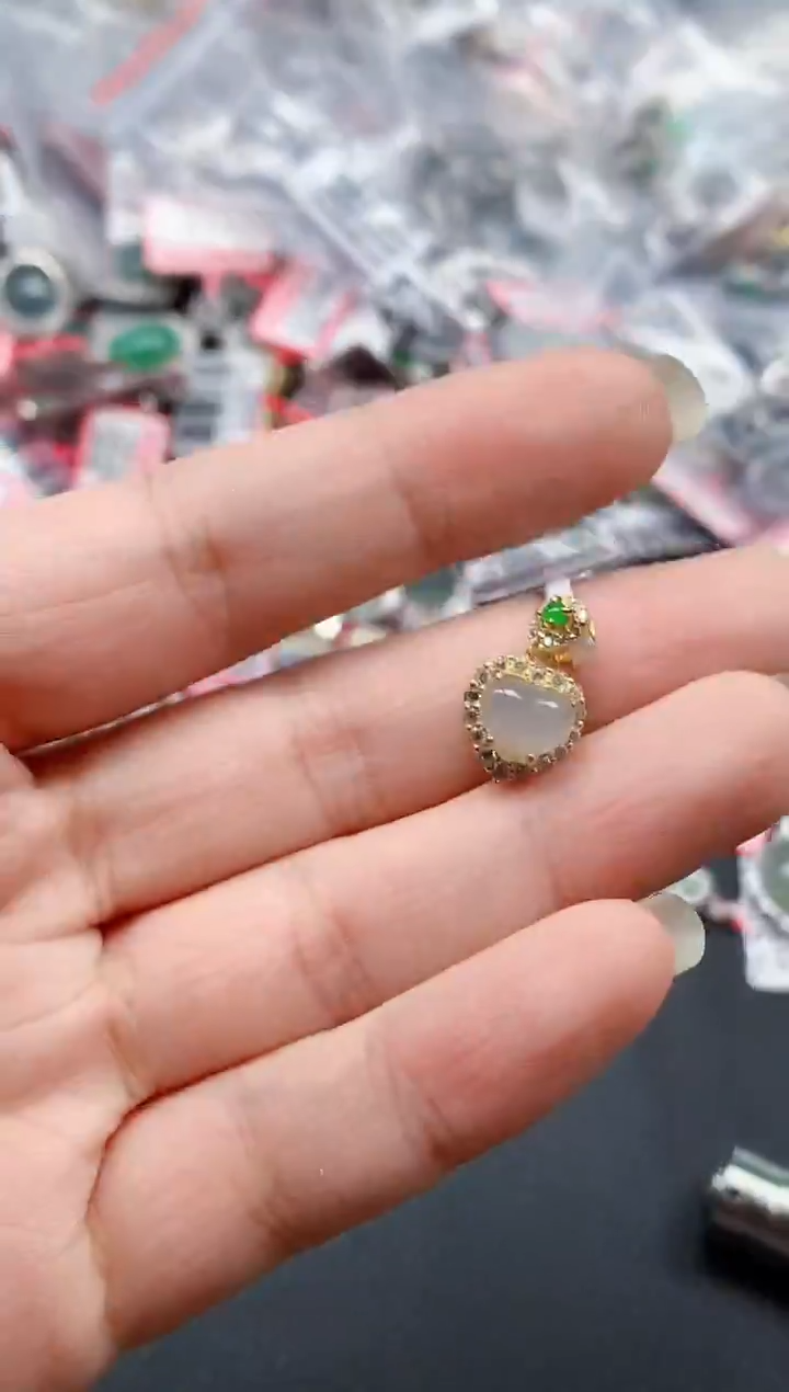 银S925镶嵌戒指翡翠天然A货缅甸翡翠