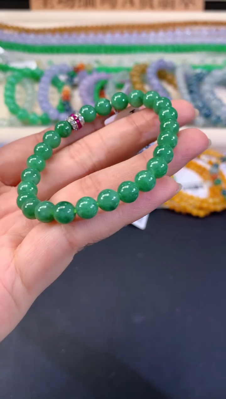 未镶嵌手串翡翠A586|1500