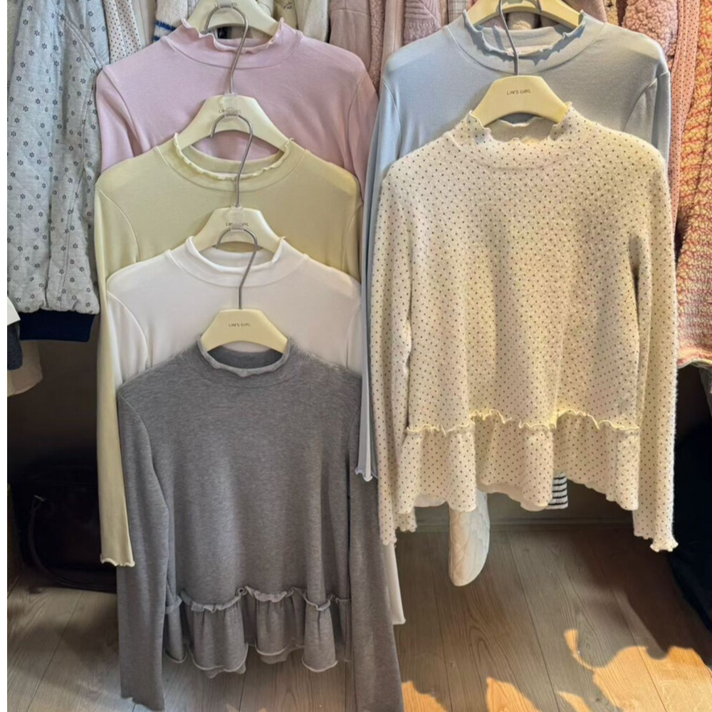 抓毛新款韩系针织长袖洋气秋冬打底衫韩系百搭时尚设计感小众宽松