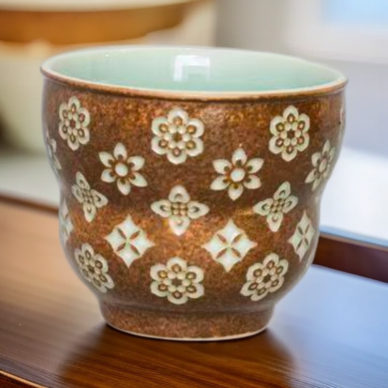 【觀文荐瓷】60ml灰釉慧语宝相花葫芦杯茶杯
