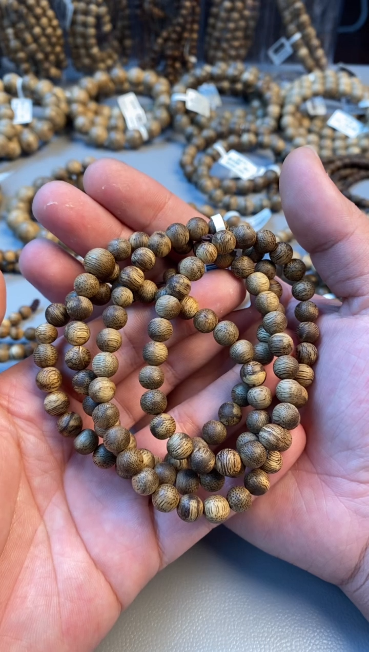 沉香手串文莱圆珠长串虎斑0.7多样性发其一