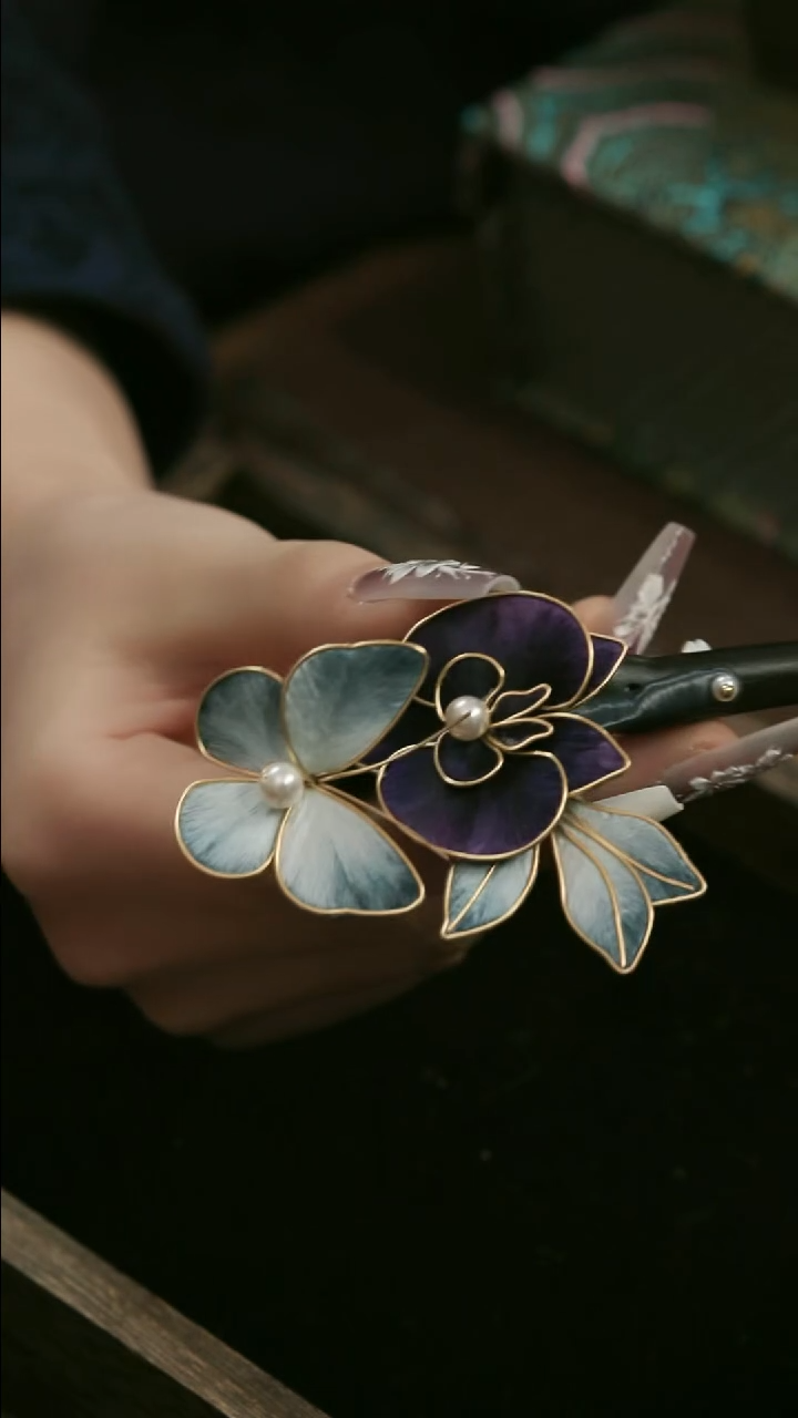 刺绣湘传礼纯手工发簪