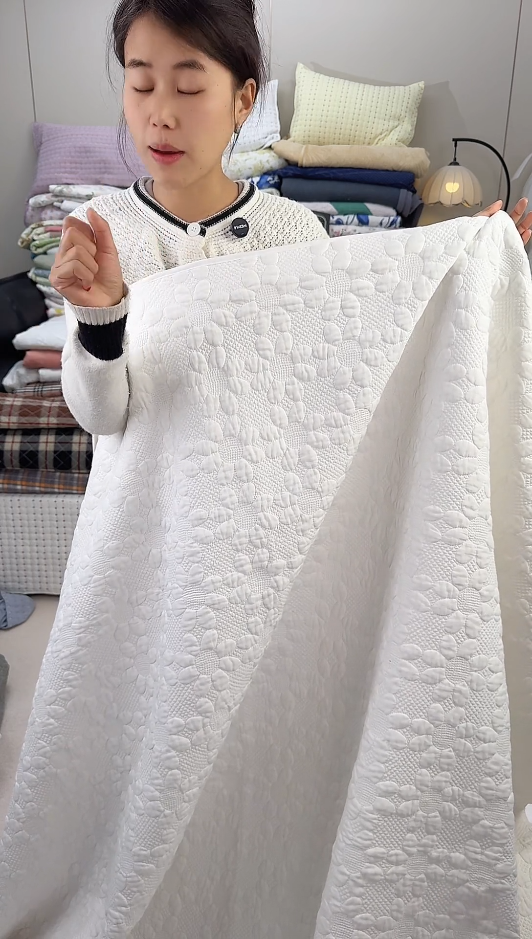 棉纯棉白色向日葵180*200