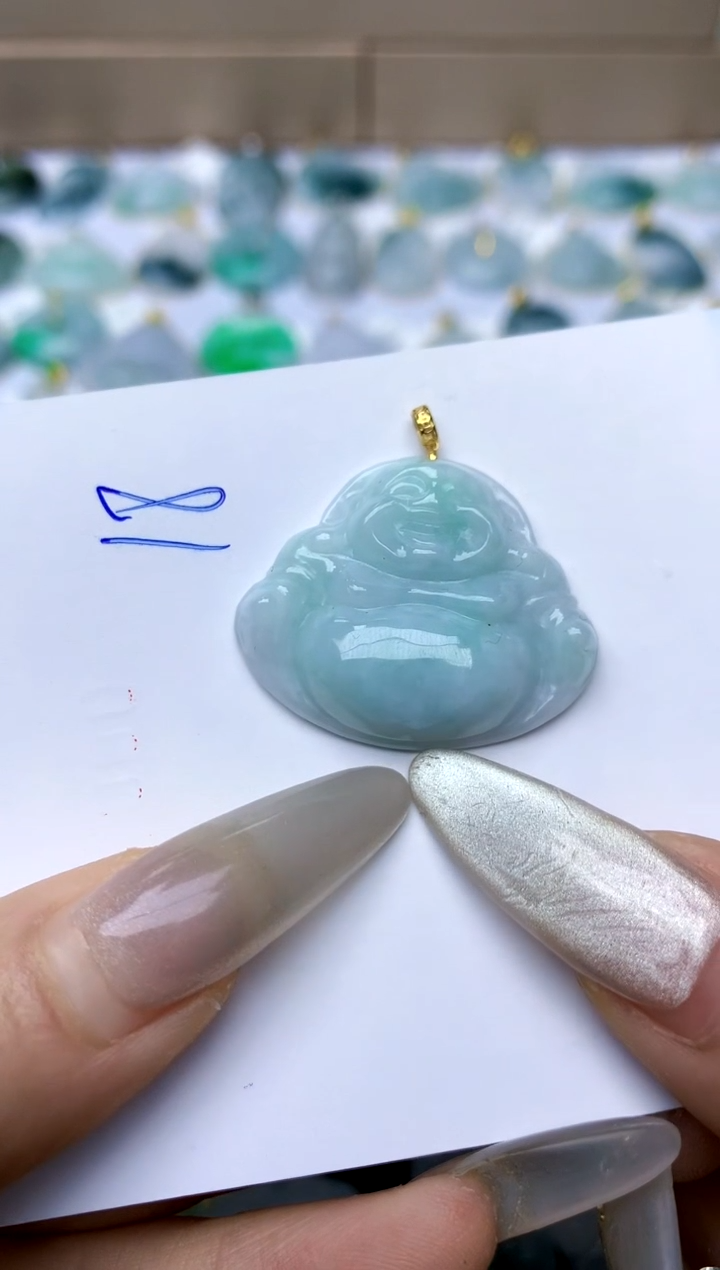 【闪购商品】翡翠颈饰18K金镶嵌天然A货翡翠