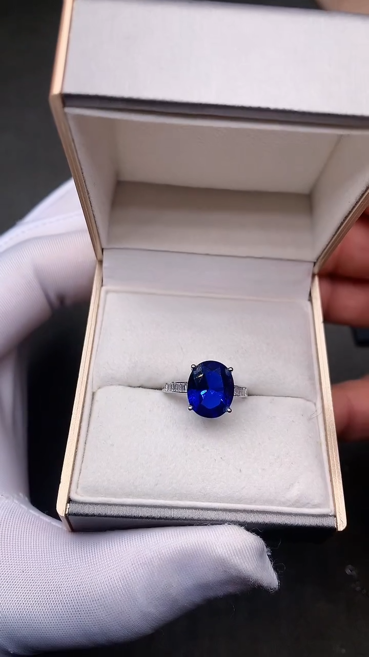 【闪购商品】蓝宝石戒指银S925镶嵌........