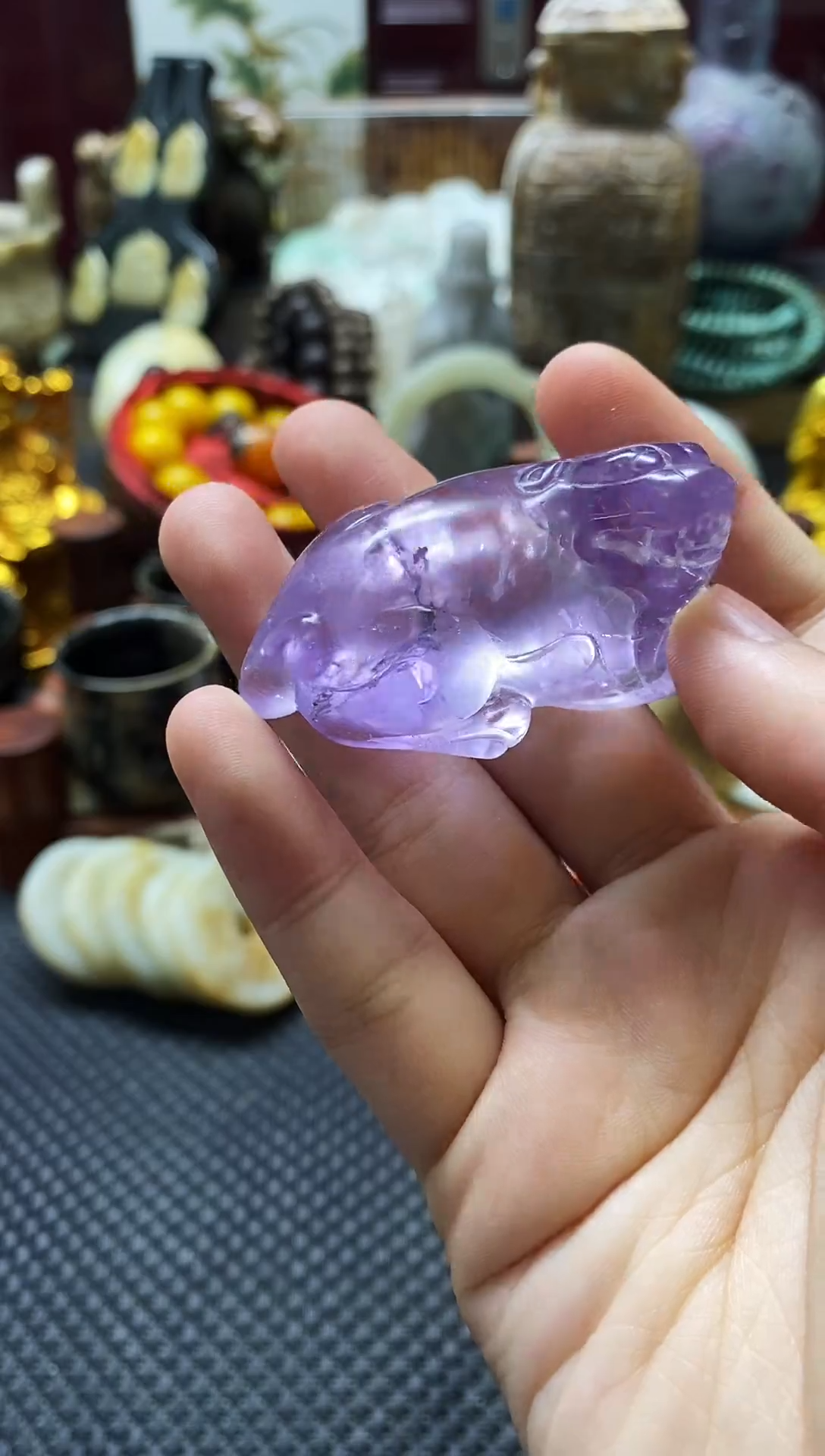 紫晶摆件未镶嵌貔貅