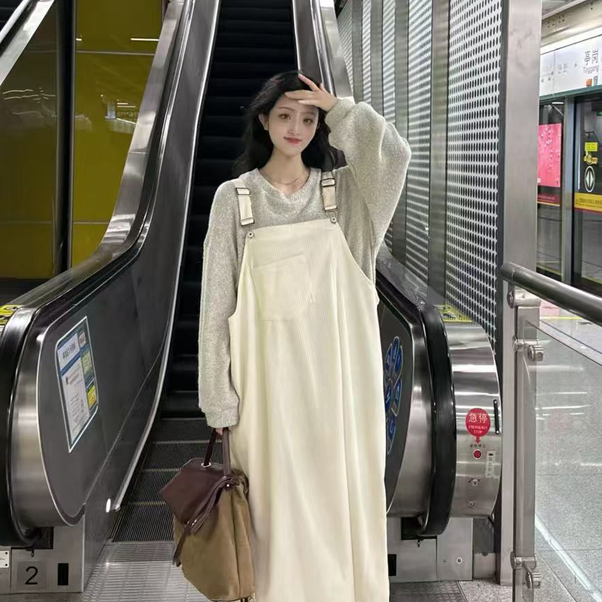 7【墨涵601-660单件】2025年秋冬装大码女装单吊带裙和毛衣