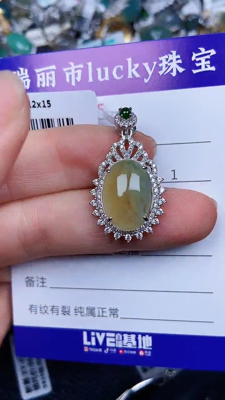 颈饰银S925镶嵌翡翠2245