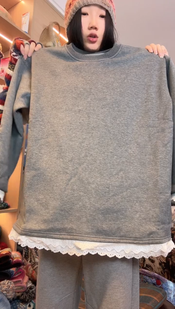 羊毛灰色加厚打底