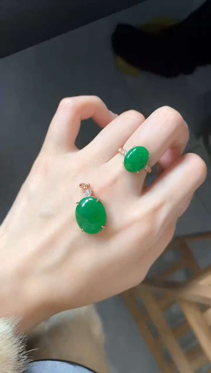 银S925镶嵌戒指翡翠51151