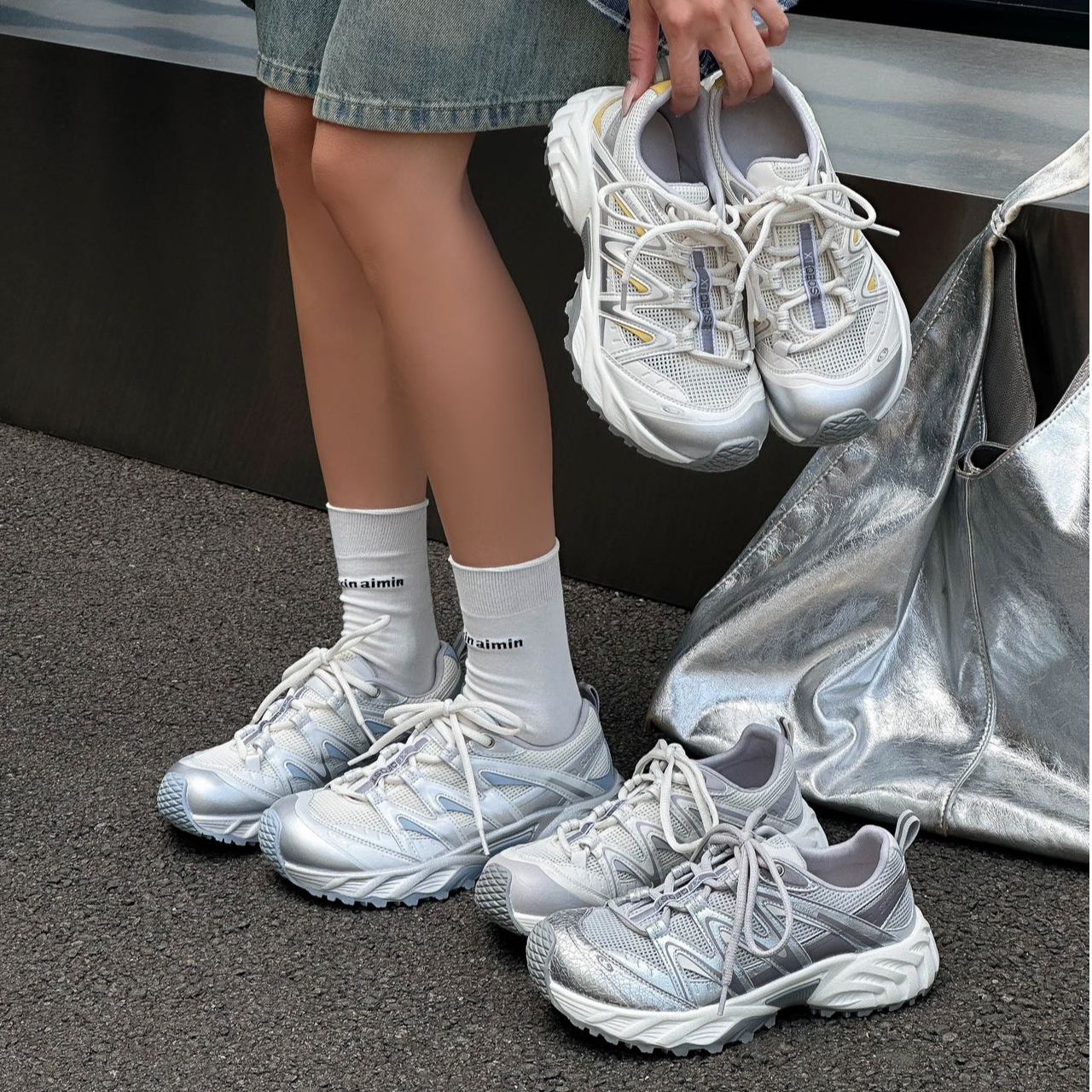 透网透气休闲鞋轻便跑步鞋2025年夏季新款女鞋时尚百搭鞋子8811