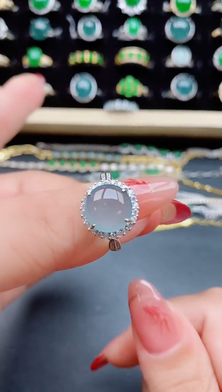 【闪购商品】翡翠戒指银S925镶嵌5080550