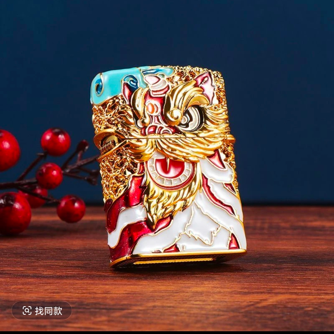 夜光珐琅彩醒狮火机（裸机发货，不赠送口粮）28