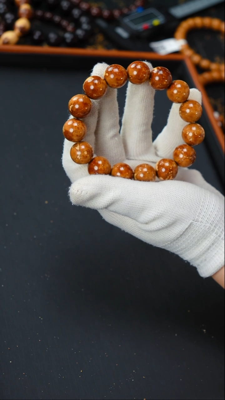 紫金鼠手串熊猫光珠15